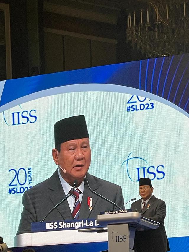 Menhan RI Prabowo Subianto di Shangri-La Dialogue 2023 (dok. Kemhan RI)