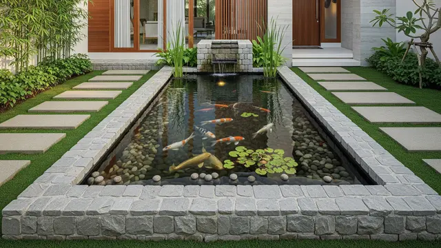 Model Kolam Ikan Depan Rumah Minimalis