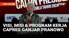 Calon Presiden Ganjar Pranowo mendapat giliran perdana menyampaikan visi misi dalam debat pilpres 2024 yang digelar di Istora Senayan Minggu (7/1) malam. Debat kali ini mengusung tema Pertahanan, Keamanan, Hubungan Internasional, Globalisasi, Geopoli...