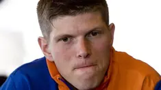 Striker Belanda, Klaas Jan Huntelaar dalam konferensi pers, 26 Maret 2009 jelang laga kualifikasi PD 2010 Zona Eropa Grup 9 melawan Skotlandia di Amsterdam. AFP PHOTO/ANP/MARCEL ANTONISSE 
