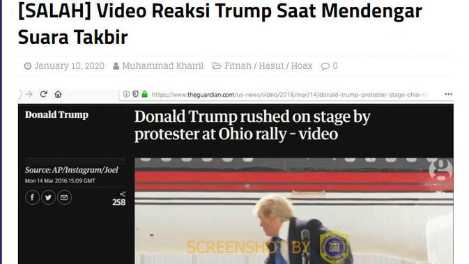 [Cek Fakta] Donald Trump Kaget dan Takut Dengar Takbir, Benarkah?