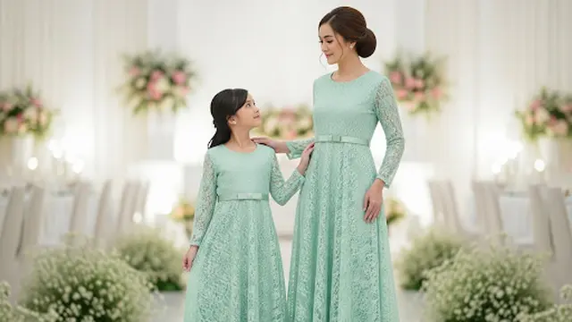 Long Dress Brokat A-Line Klasik