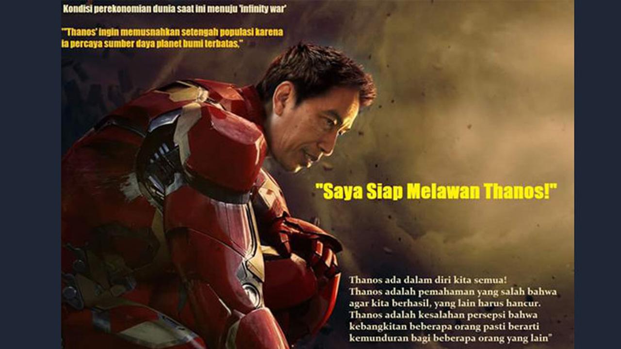 Pidato Jadi Sorotan 8 Meme Kocak Jokowi Vs Thanos Semakin Maju
