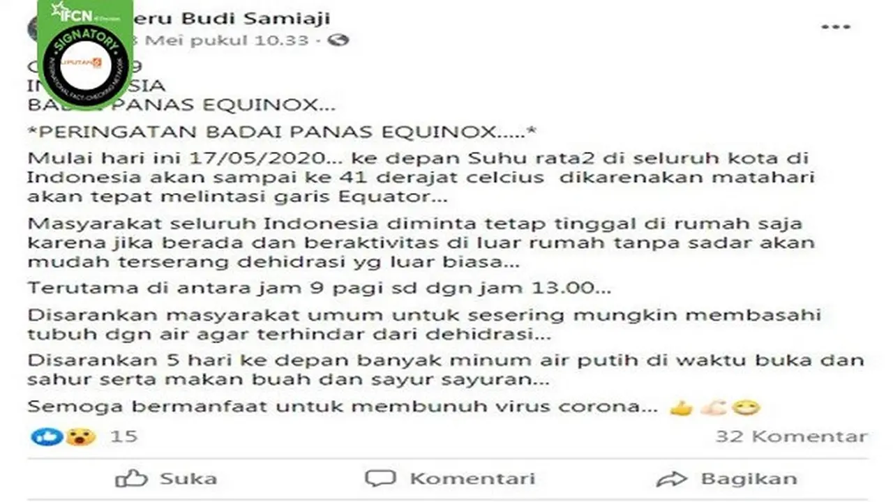 Gambar Tangkapan Layar Kabar Tentang Fenomena Equinox