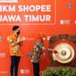 Kampus UMKM Shopee diresmikan oleh Gubernur Jawa Timur, Khofifah Indar Parawansa pada Selasa (12/4).