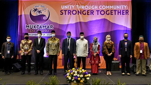 Rosan Perkasa Roeslani saat membuka secara resmi Muktamar Indonesian Muslim Society in America (IMSA) – Malaysian Islamic Student Group (MISG) (KBRI Washington D.C)