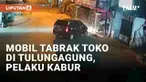 Insiden kecelakaan tunggal terjadi di Pasar Bendilwungu, Sumbergempol, Tulungagung, Jawa Timur pada Minggu (28/4/2024) dini hari. Sebuah mobil menabrak hingga masuk ke toko di persimpangan jalan. Usai menabrak, mobil pelaku mundur dan kabur dari loka...