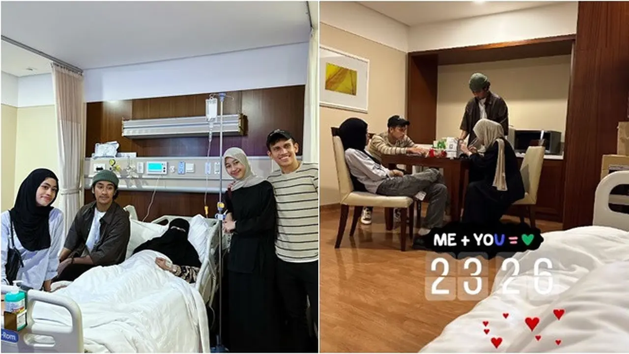 6 Potret Adiba Khanza dan Egy Maulana Jenguk Umi Pipik Sakit, Jadi Penyemangat