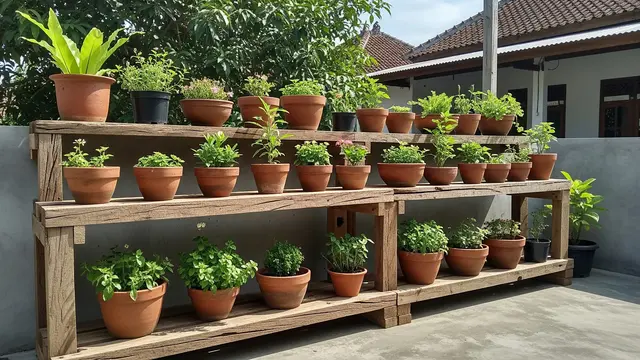 12 Inspirasi Rak Tanam Sederhana dari Kayu Bekas untuk Kebun Rumah yang Estetik