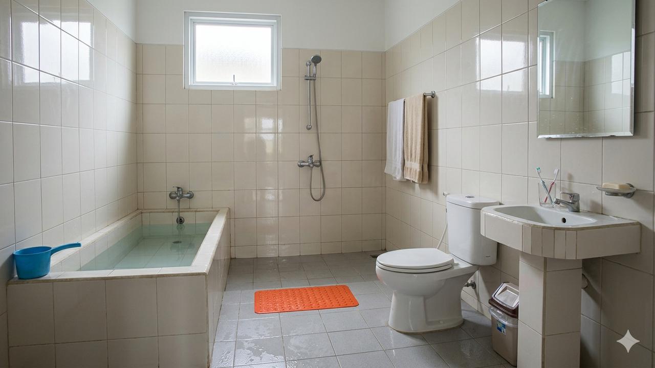 Keramik Kamar Mandi yang Mudah Dibersihkan (Foto: Gemini AI)