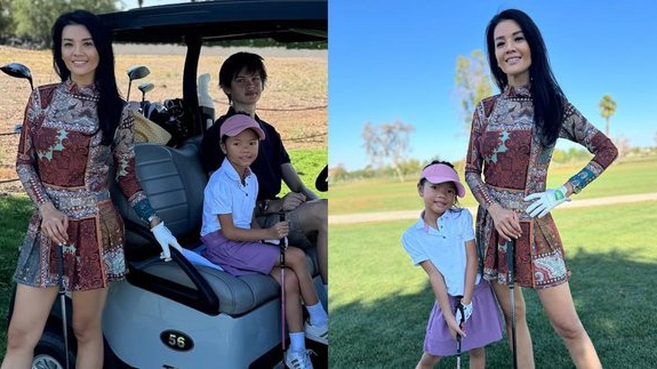 Farah Quinn dan Kedua Anaknya Bermain Golf di Amerika dengan Suhu 45 Derajat, Terlihat Panas-Panasan