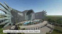Visual desain garuda di bangunan Istana Negara Ibu Kota Baru. (dok. tangkapan layar IGTV @suharsomonoarfa)