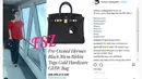 Secara kasat mata, tas koleksi Zaskia ini hanya berbeda warna. Dan untuk yang hitam ini harganya mencapai Rp 288 juta. Bikin pusing kan?  (Instagram/fashion_zaskiagotik)