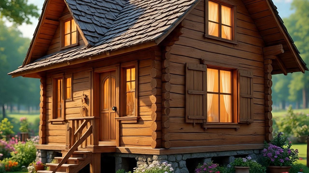 Ilustrasi Desain Rumah Kayu
