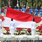 Pasukan Pengibar Bendera Pusaka (Paskibraka) bersiap mengibarkan Bendera Merah Putih saat saat upacara peringatan HUT ke-76 RI di Istana Merdeka, Selasa (17/8/2021). (Foto:Muchlis Jr-Biro Pres Sekretariat Presiden)