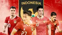 Timnas Indonesia - Justin Hubner, Elkan Baggott, Rafael Struick, Shayne Pattynama (Bola.com/Adreanus Titus)