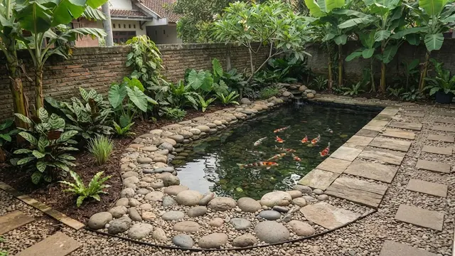 Kolam Ikan dan Kebun tanpa Halaman Becek