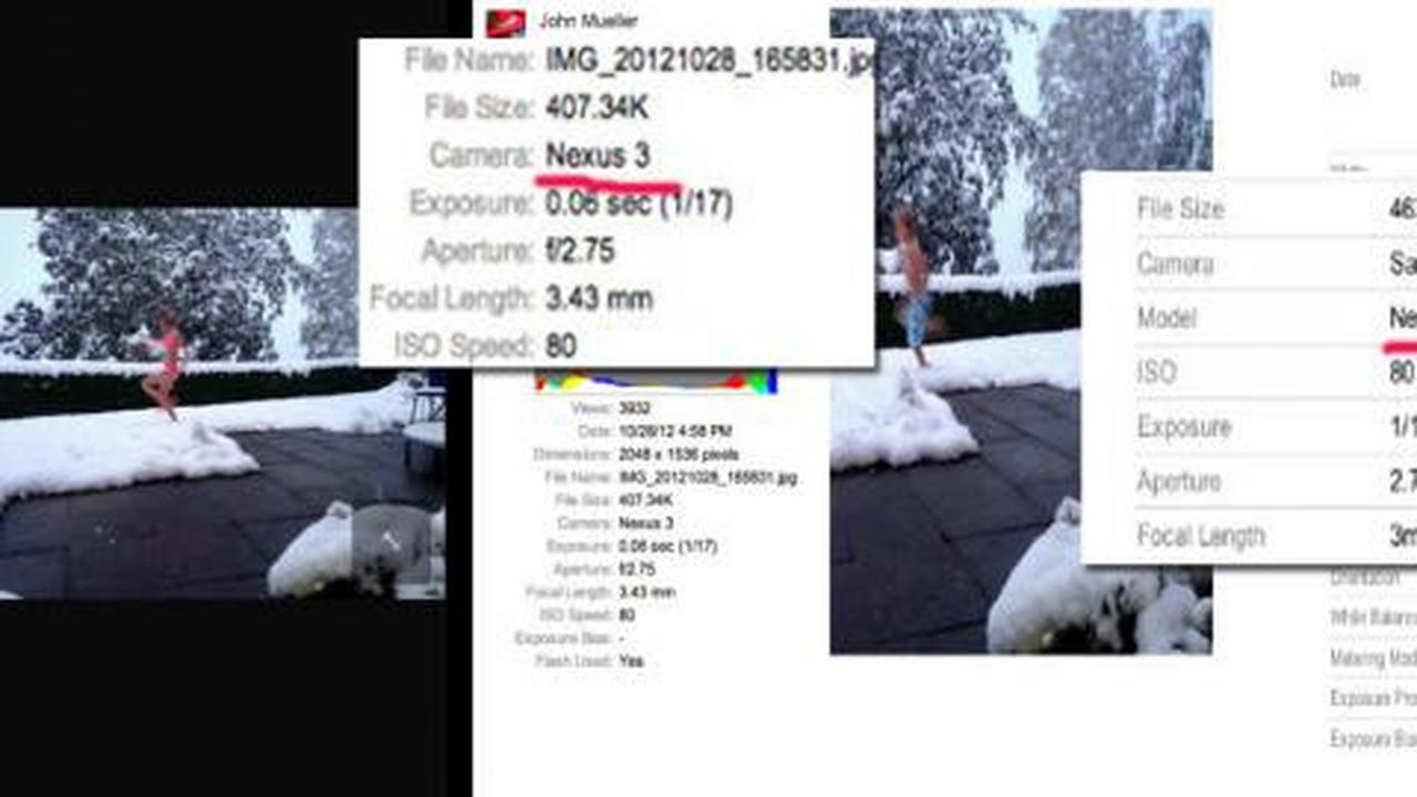 Data EXIF foto Nexus 3 adalah hasil modifikasi