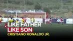 Berita video momen gol dan selebrasi anak dari Cristiano Ronaldo di Manchester United U-12.