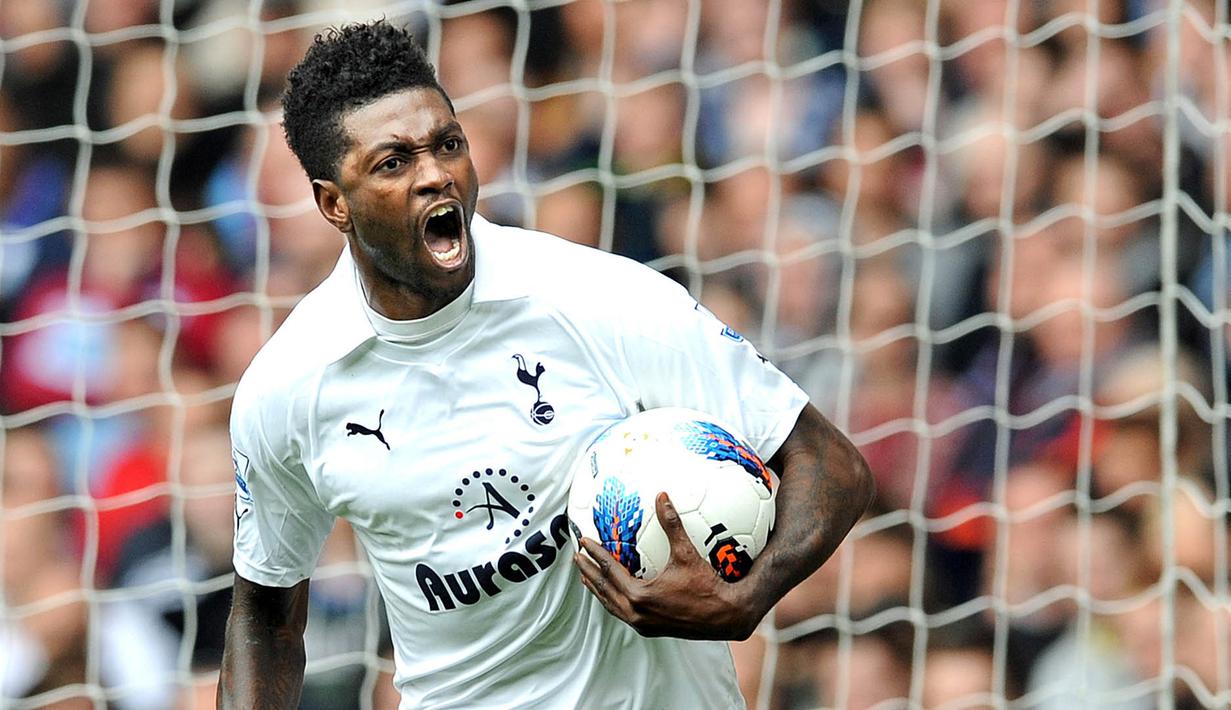 8. Emmanuel Adebayor (Tanpa Klub) - Setelah malang melintang di liga-liga top Eropa, bintang Togo ini sekarang sedang tidak memiliki klub. Liga China bisa dijadikan pelabuhan selanjutnya bagi mantan bomber Arsenal tersebut. (EPA/Gerry Penny)