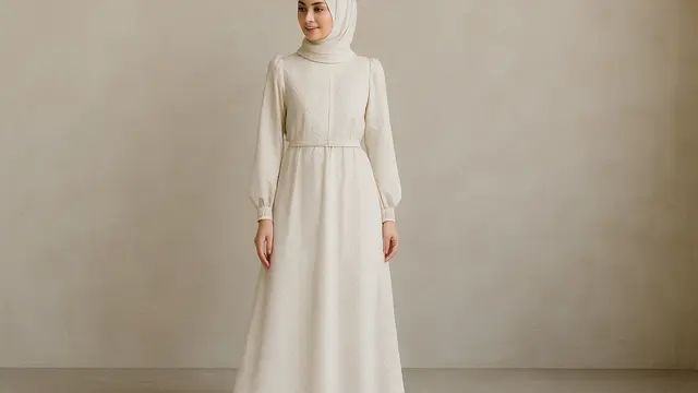 Model Gamis Putih Elegan