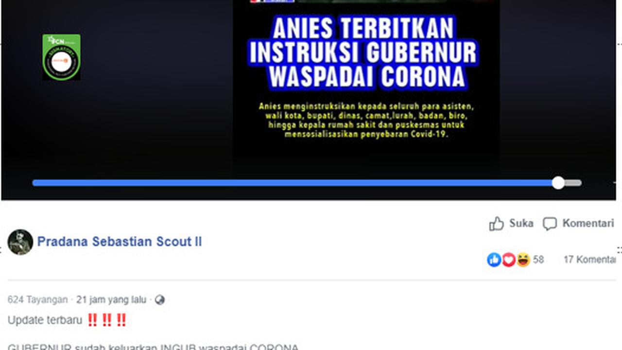 tangkap layar klaim Presiden Jokowi santai waspadai Corona