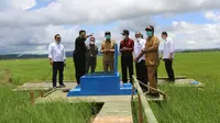Menteri Pertanian (Mentan) Syahrul Yasin Limpo meninjau areal zona 4 food estate Desa Makatakeri, Senin, 15 Februari 2021.