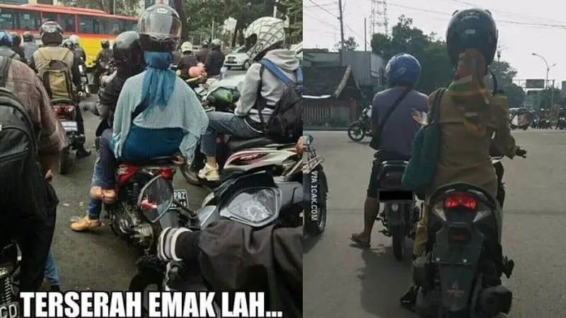 Gaya pakai helm orang Indonesia
