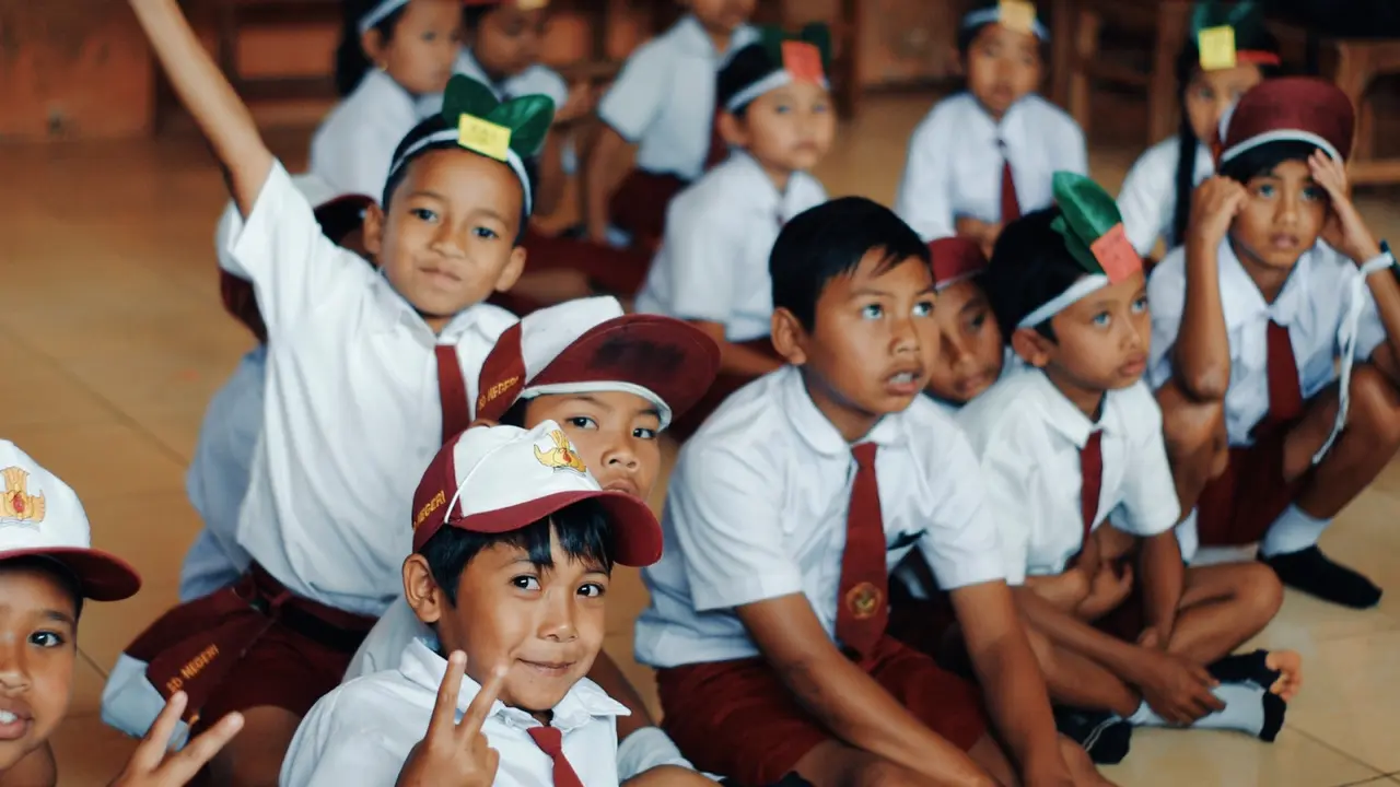 Ilustrasi murid, pelajar, SD