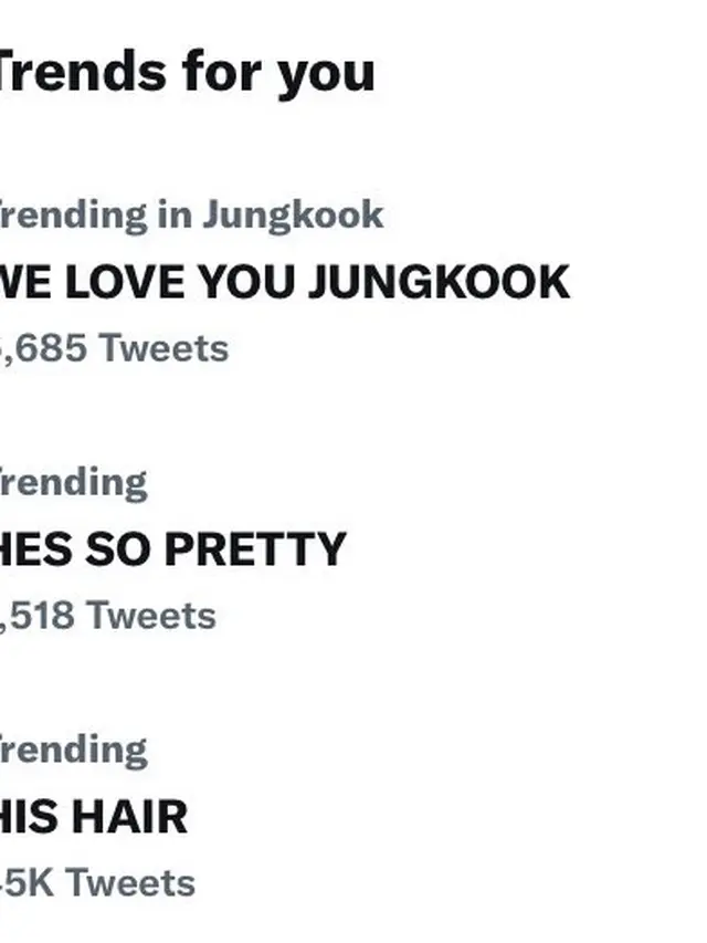 Jungkook trending di Twitter.