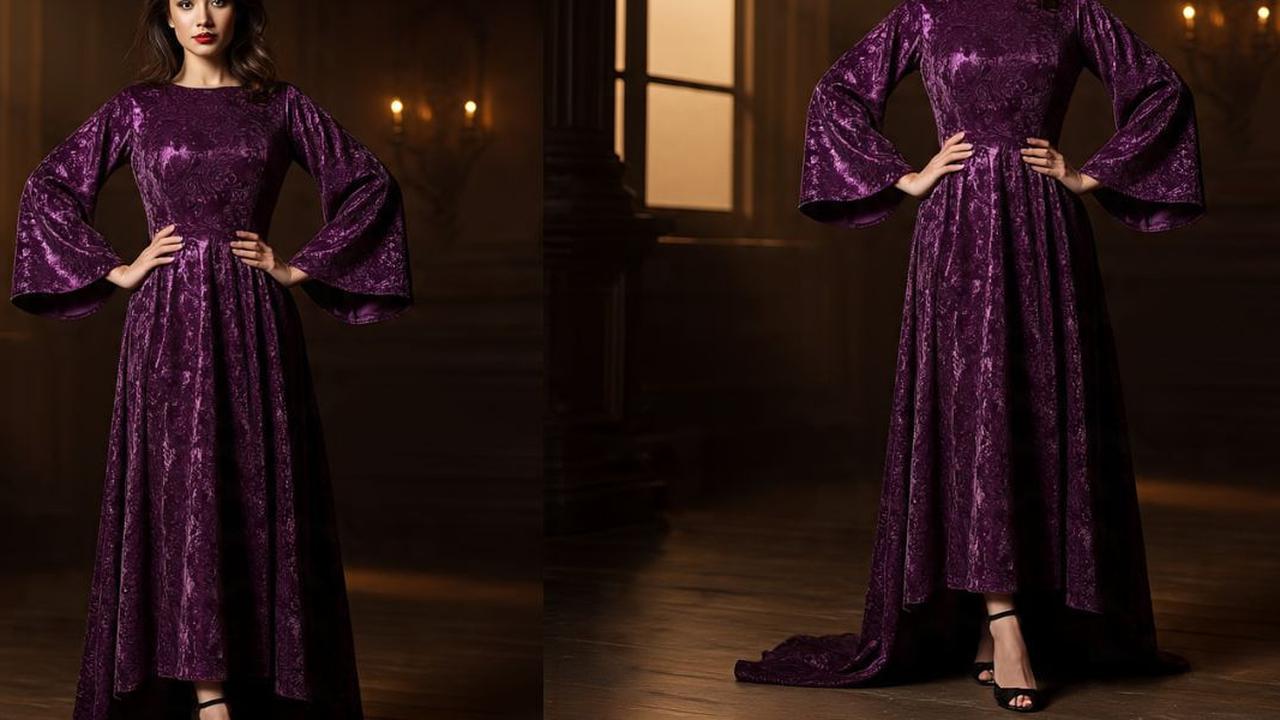 8 Inspirasi Long Dress Lengan Flare Bahan Velvet, Tampil Mewah Hadiri Acara Formal hingga Pesta