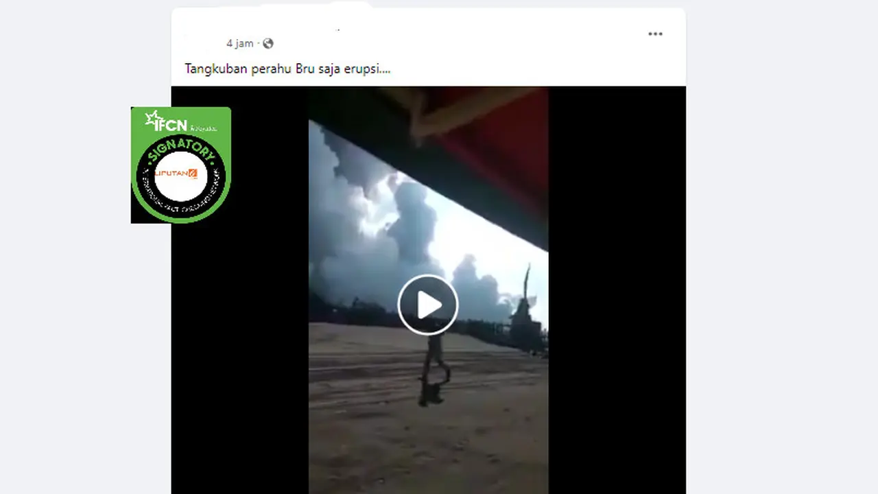 Tangkapan layar klaim video Gunung Tangkuban Perahu erupsi pada 7 Desember 2023