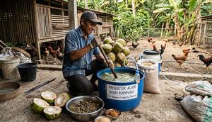 Cara membuat probiotik ayam kampung alami. [Foto: Gemini]