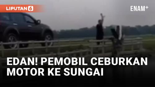 VIDEO: Viral! Pemobil Buang Motor ke Sungai Grobogan
