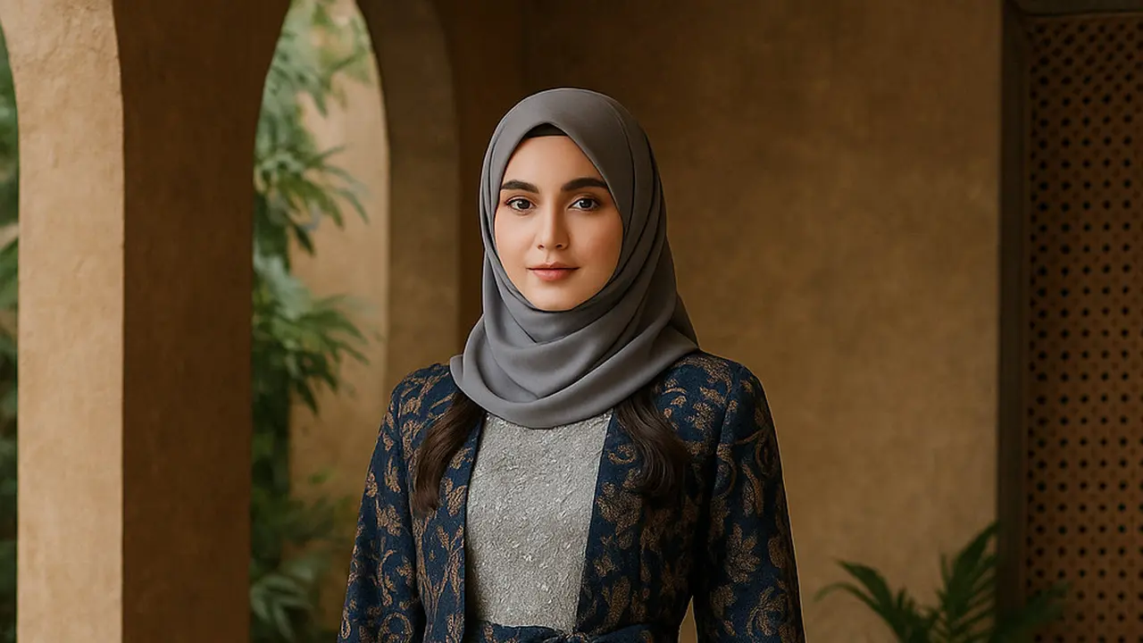Model Long Dress Brokat Kombinasi Outer Batik Panjang Kekinian 2025