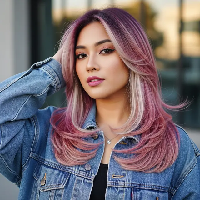 Model Rambut Wolf Cut Wanita Panjang (Gemini AI)