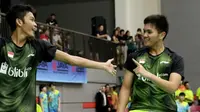 Ganda putra Indonesia, Adnan Maulana/Muhammad Shohibul Fikri, menjadi satu dari 16 wakil tuan rumah yang melenggang ke babak kedua Kejuaraan Asia Junior 2017. (dok. PBSI)