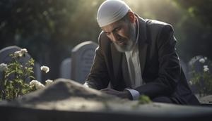 Ilustrasi istri meninggal, kuburan, sedih, ziarah. (Image by freepik)