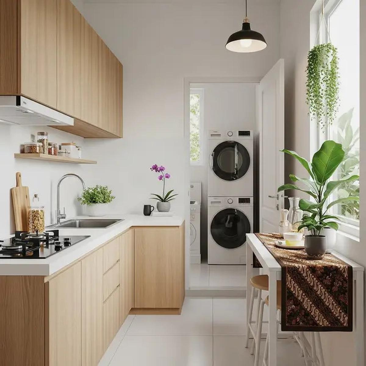 9 Model Dapur Mungil 1,5x2 Meter Rumah Type 21 yang Menyatu dengan Ruang Laundry