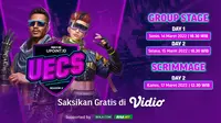 Link Live Streaming UECS Series Season 6 di Vidio Pekan Ketiga, 21-24 Maret 2022. (Sumber : dok. vidio.com)