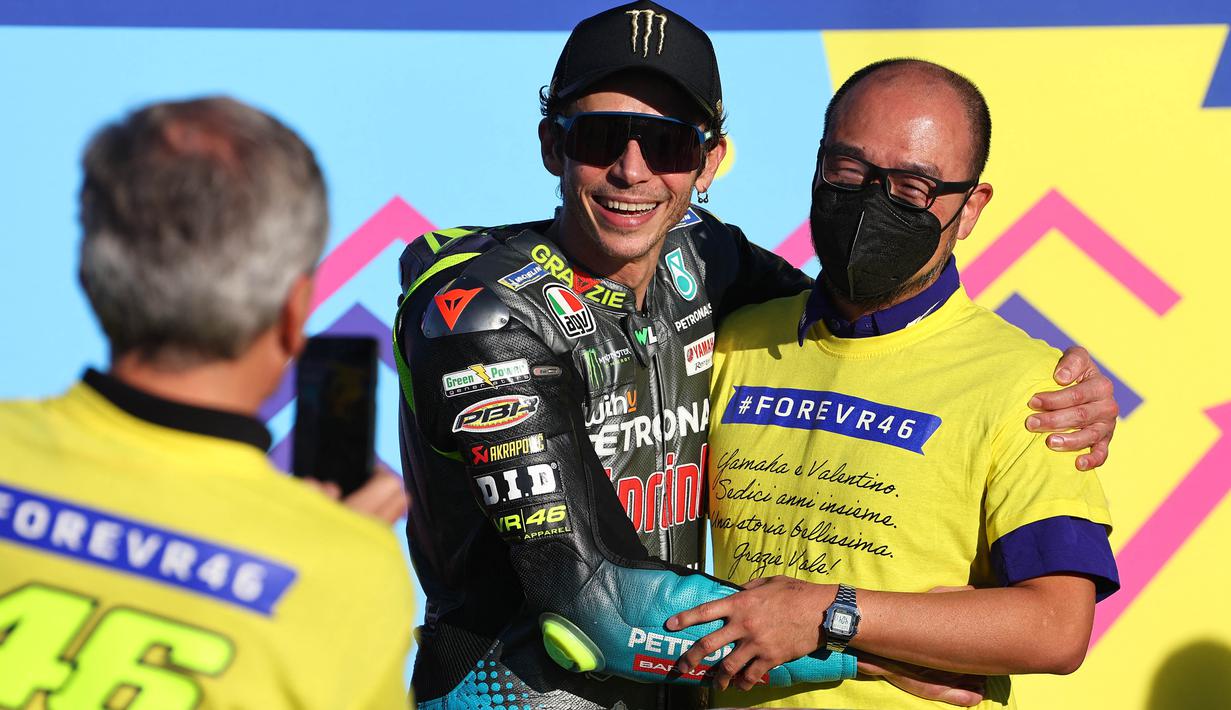 Yamaha, tim yang dibela Rossi, dalam dua periode terpisah sepanjang kariernya juga sangat kehilangan sang legenda.  (AFP/Jose Jordan)