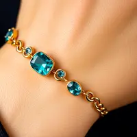 Model Gelang Emas Rantai yang Lagi Trend Gelang Rantai dengan Kombinasi Batu Permata. Foto: Qwen AI