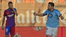Seperti halnya gol pertama Celta yang dicetak Iago Aspas yang sempat dianulir golnya, Nolito pun mencetak gol kedua bagi timnya pada menit ke-74. (AP Photo/Lalo R. Villar)