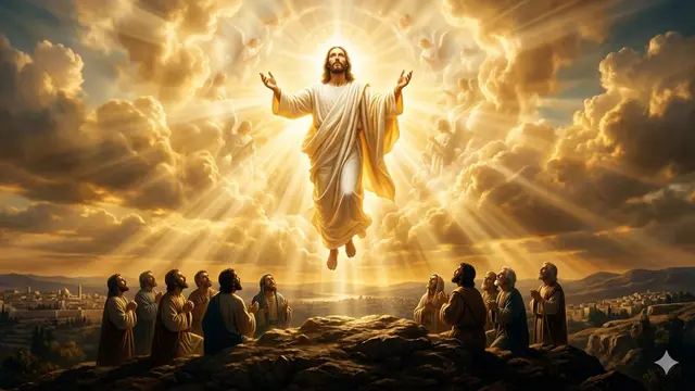 Gambar Kenaikan Yesus Kristus (Foto: Gemini AI)