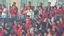 Dari tribun VVIP, Presiden Republik Indonesia Prabowo Subianto menyaksikan langsung laga antara Timnas Indonesia melawan China. (Liputan6.com/Angga Yuniar)