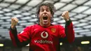 3. Ruud van Nistelrooy. Mencetak 95 gol termasuk 5 hattrick dalam 150 penampilannya bersama Manchester United (2001-2006). (AP Photo/Jon Super)