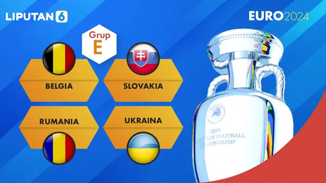 Euro 2024 Grup E : Belgia, Slovakia, Rumania, Ukraina