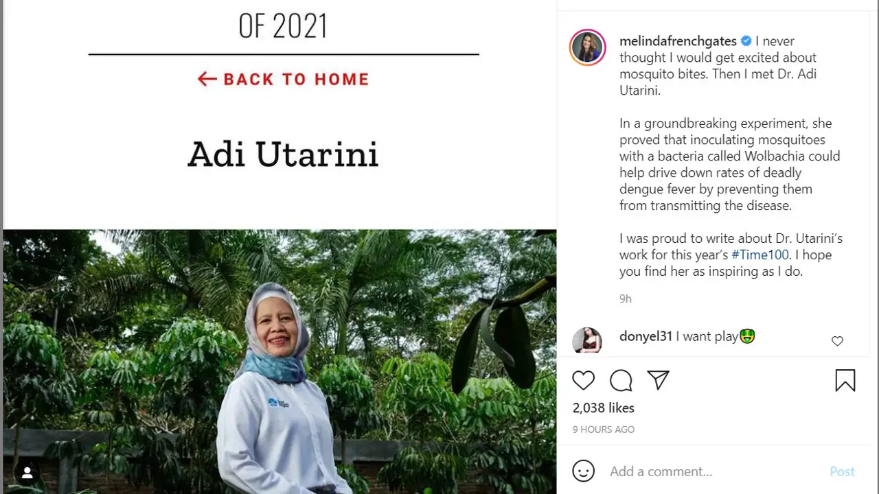 Melinda French Gates Dr Adi Utarini