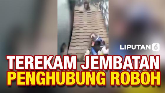 VIDEO: Menegangkan! Detik-Detik Jembatan Kayu Penghubung Cihampelas-Batujajar Roboh
