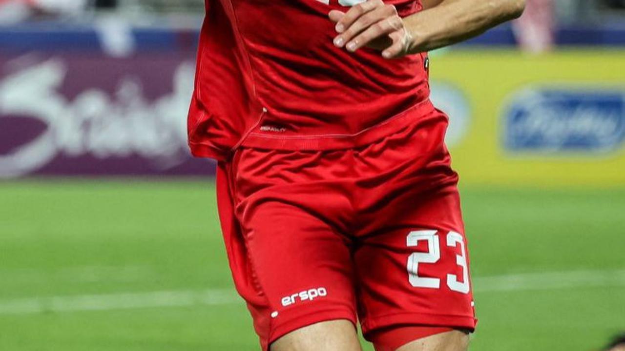 Nathan Tjoe A On dkk kalah dengan skor tipis 1-2 dari Irak.&nbsp;Foto: Karim Jaafar/AFP